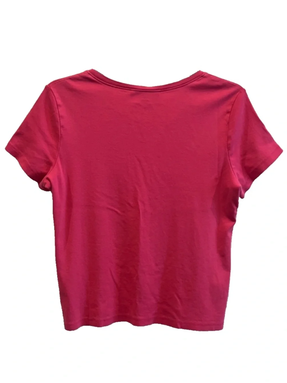 Karen Scott Women's Pink Short Sleeve Henley Top Size L